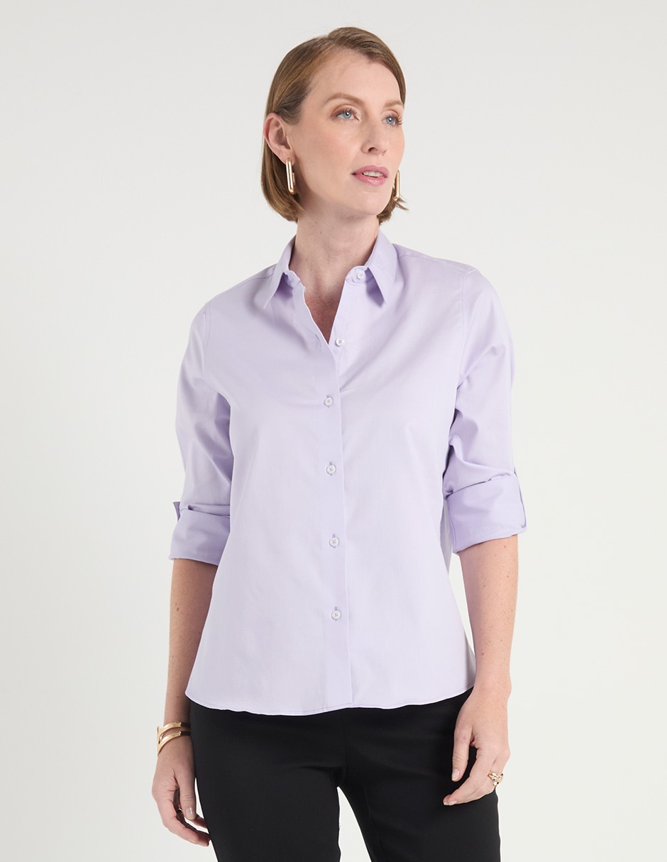Blusa camisera manga larga para mujer 8