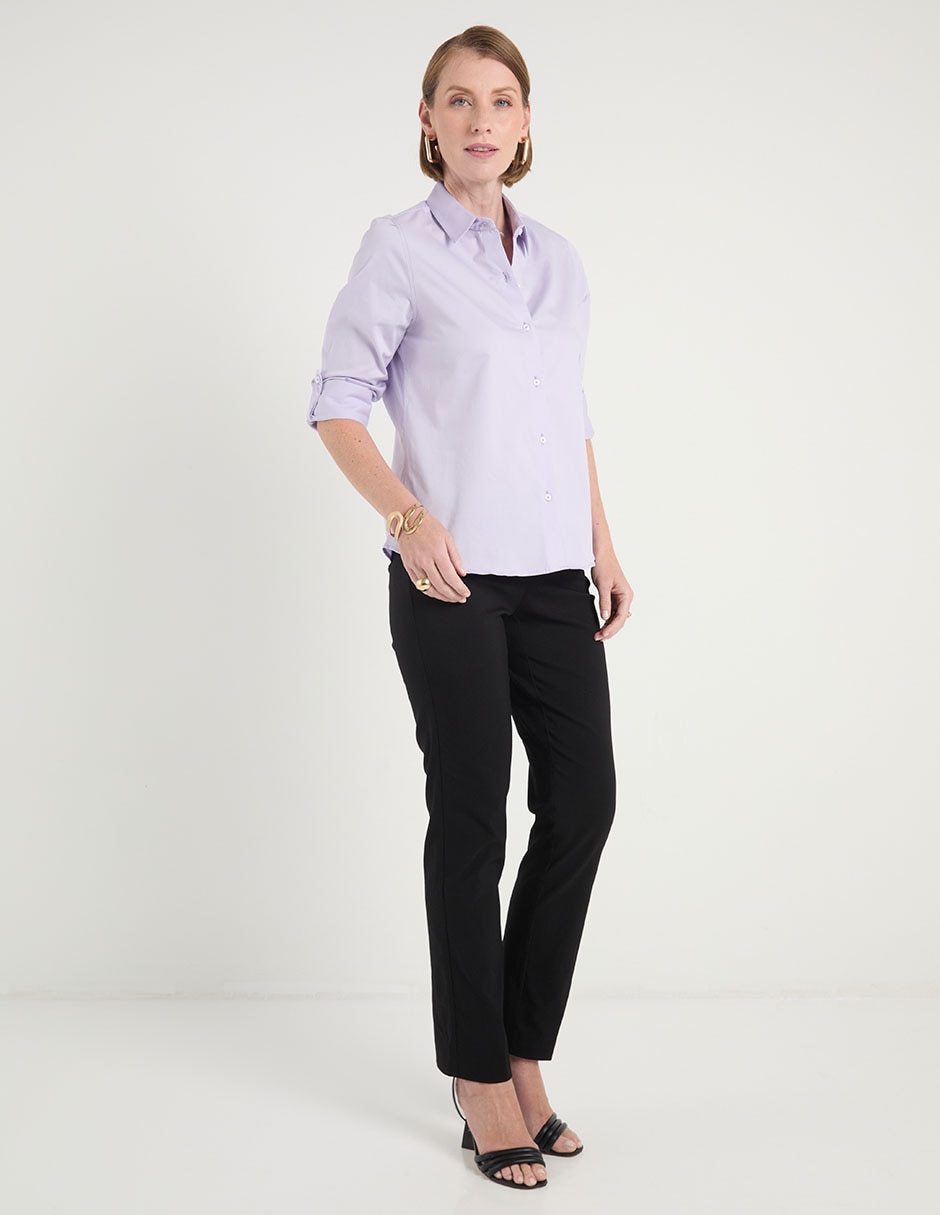 Blusa camisera manga larga para mujer 9