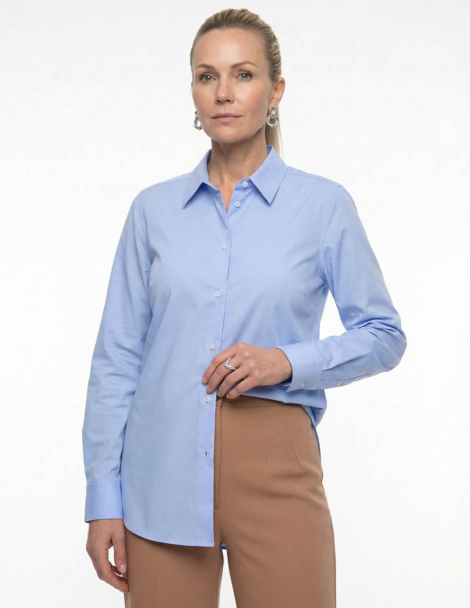 Blusa camisera manga larga para mujer 1