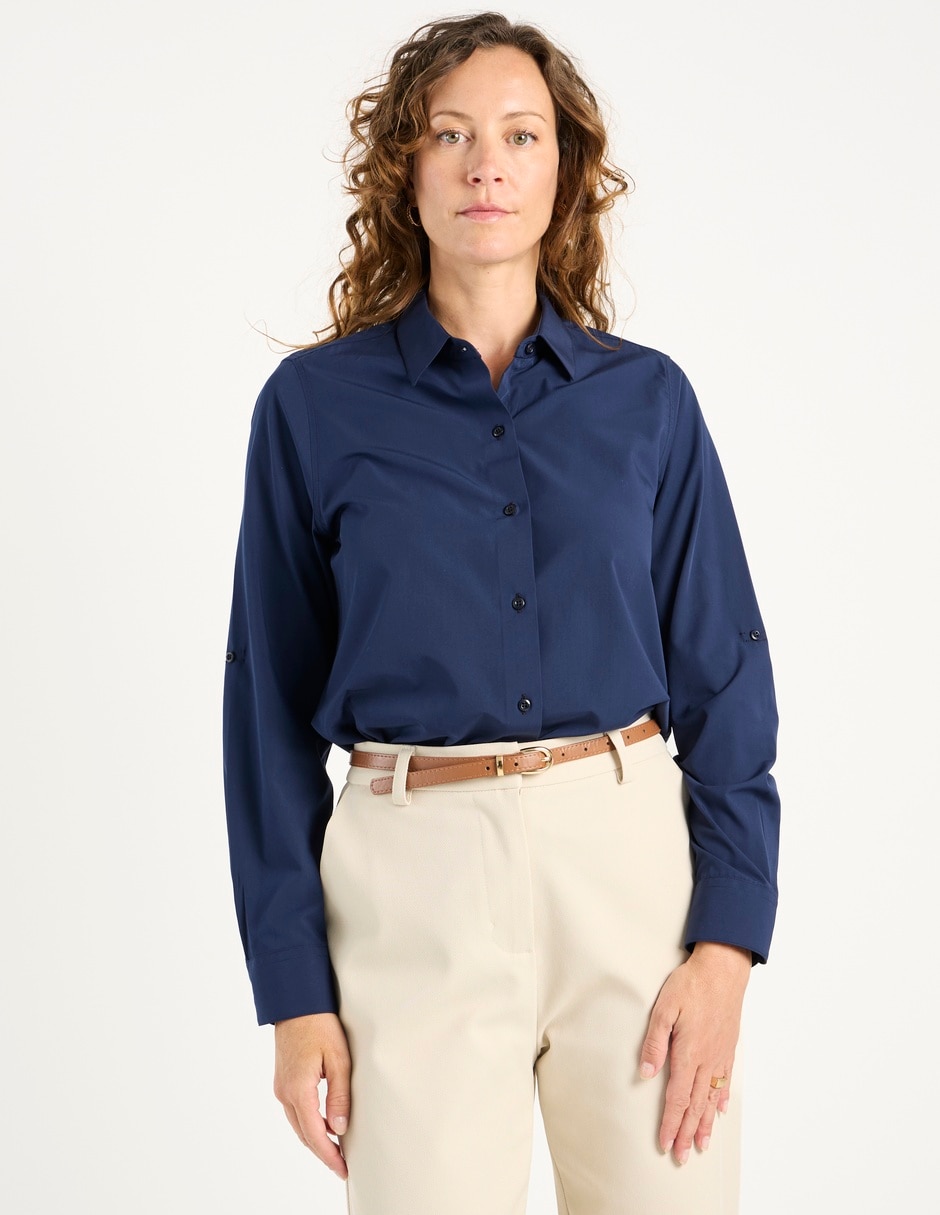Blusa camisera manga larga para mujer 8