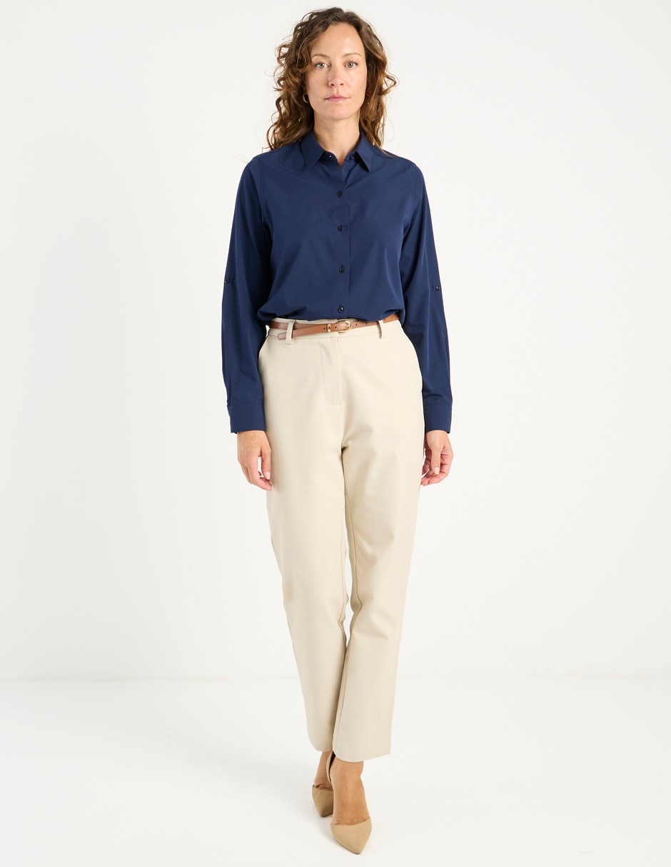 Blusa camisera manga larga para mujer 9