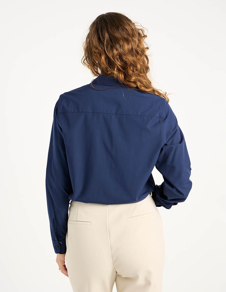 Blusa camisera manga larga para mujer 12