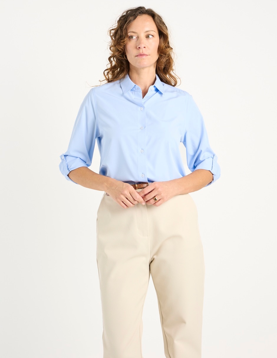 Blusa camisera manga larga para mujer 8