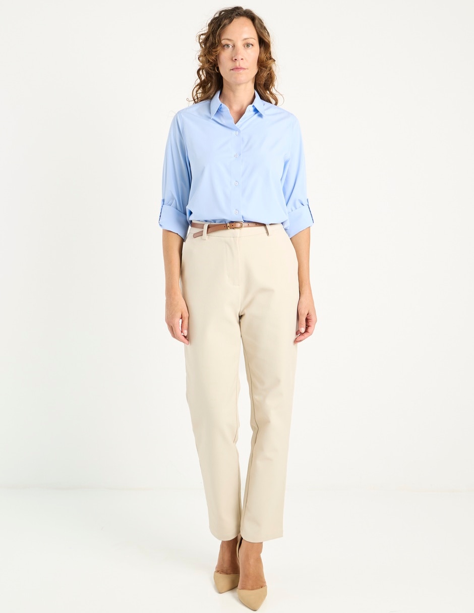 Blusa camisera manga larga para mujer 9