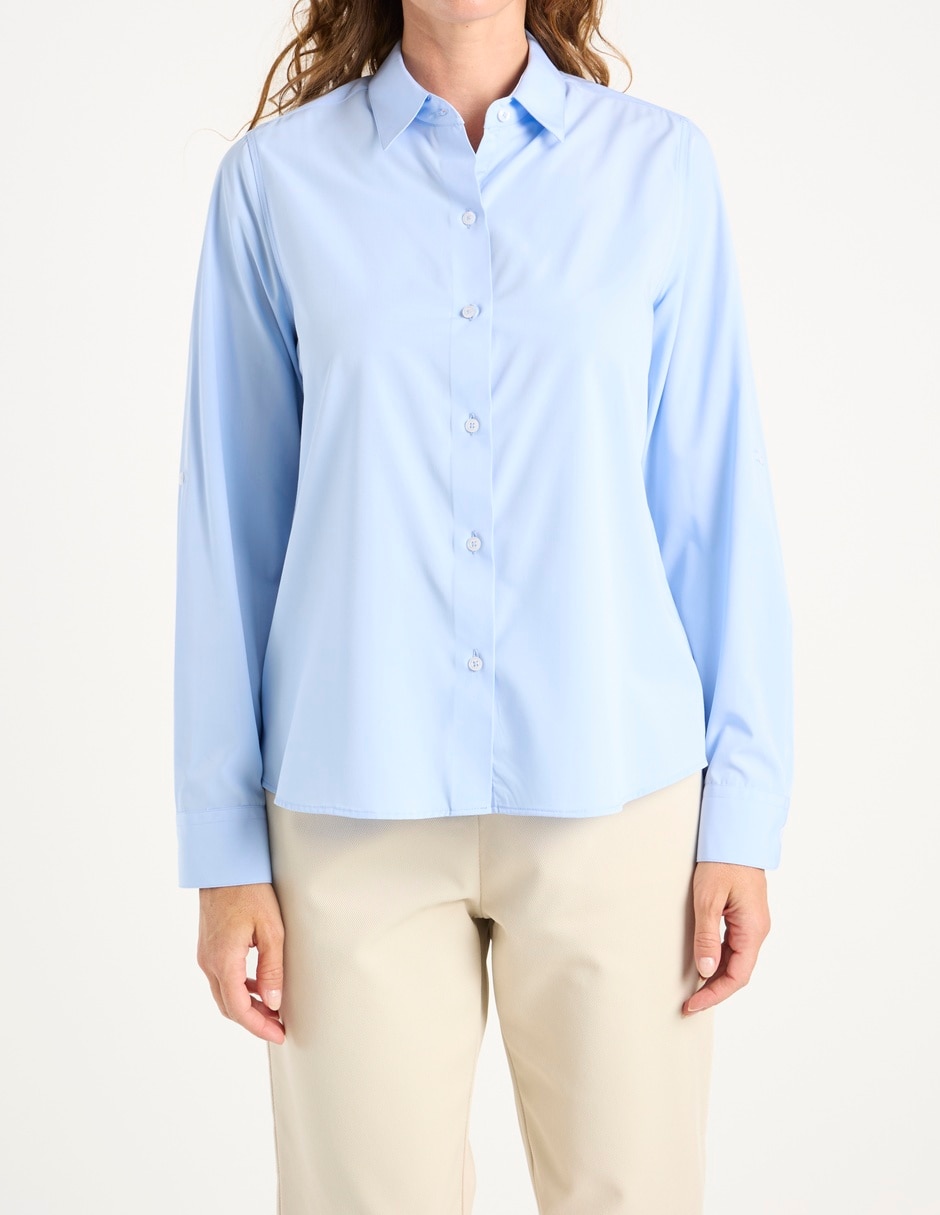 Blusa camisera manga larga para mujer 13