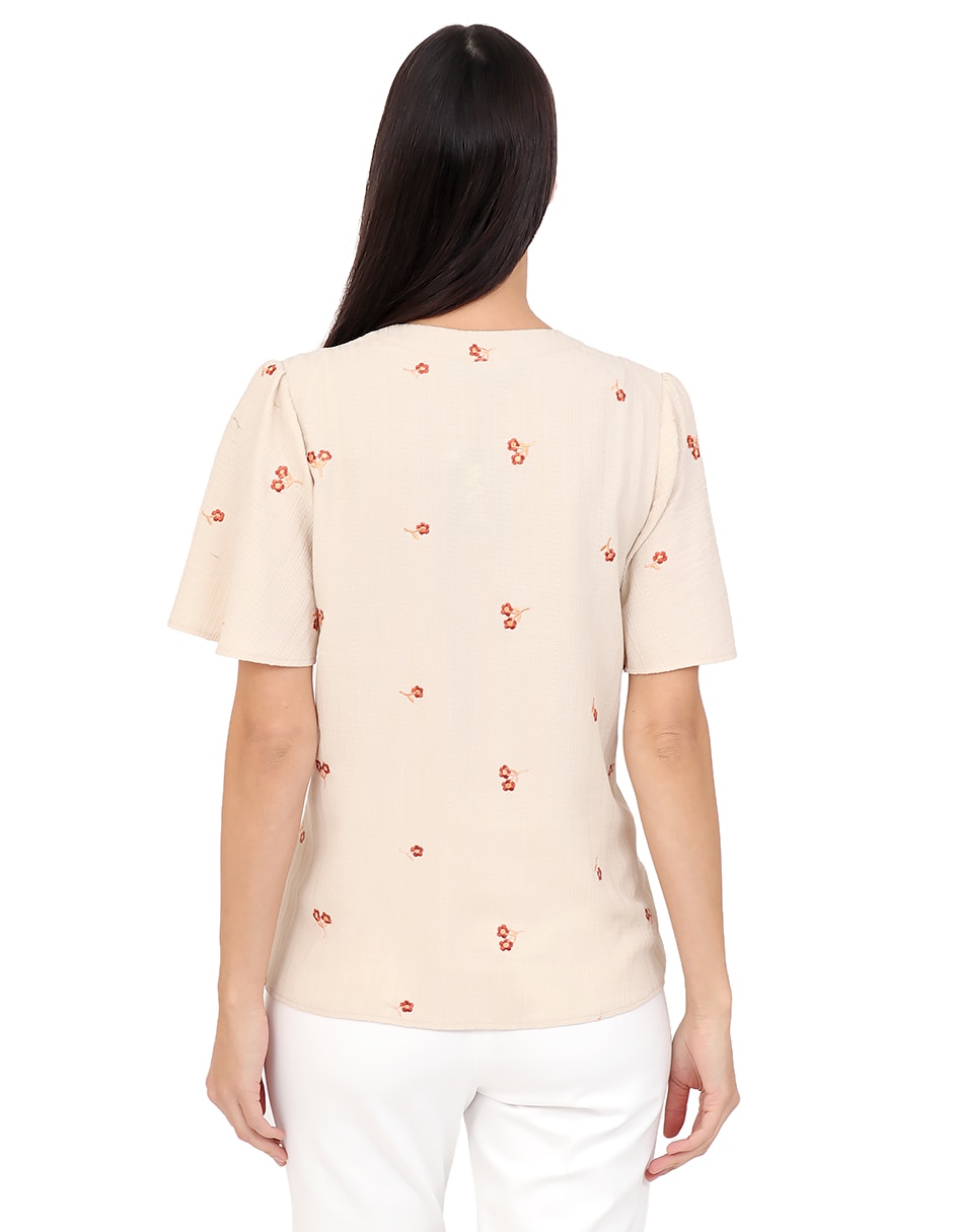 Blusa duplan manga corta para mujer