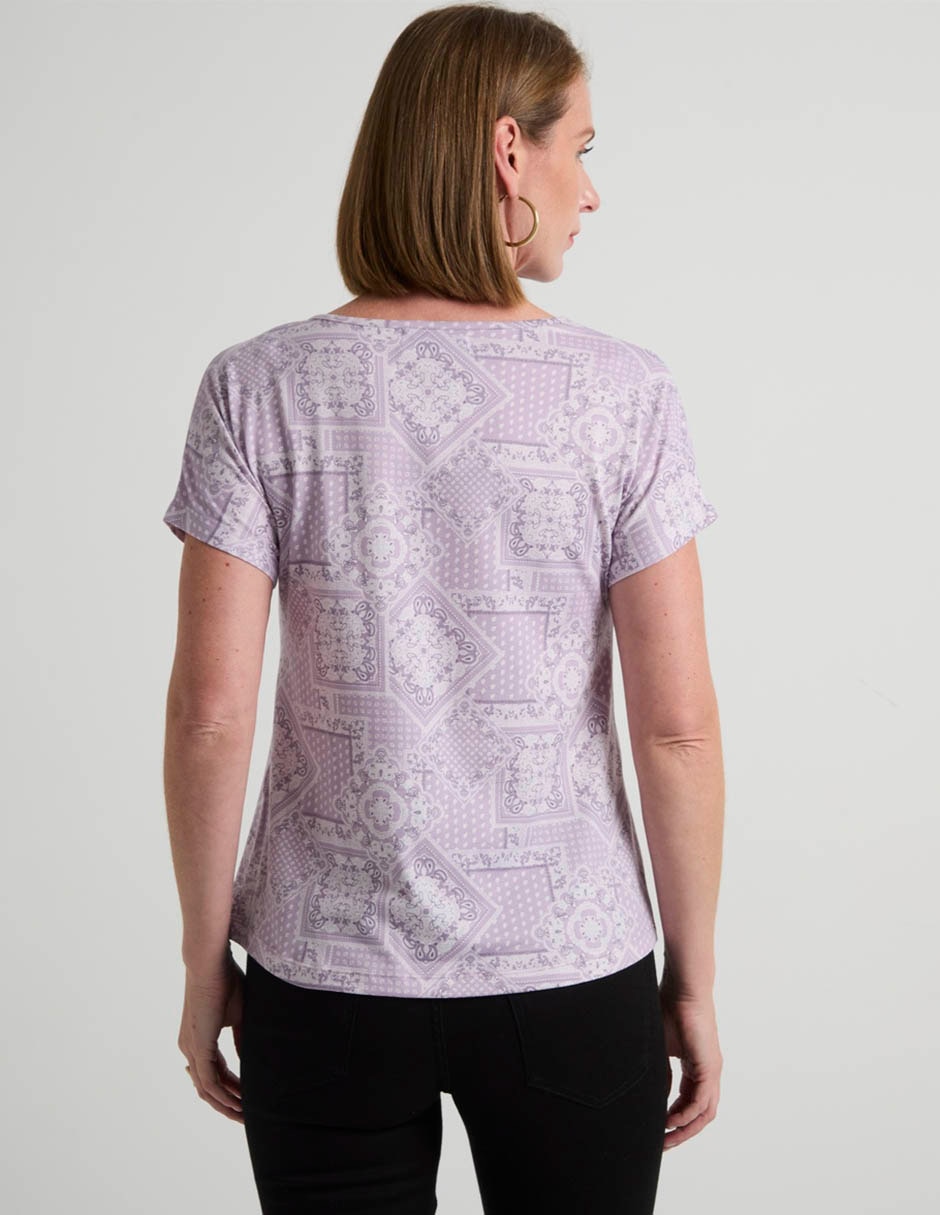 Playera manga corta cuello redondo para mujer 2