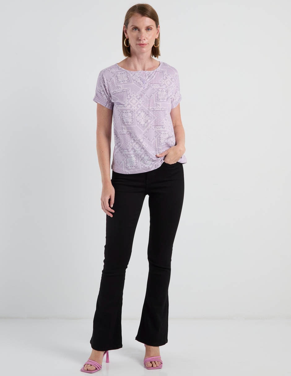 Playera manga corta cuello redondo para mujer 3