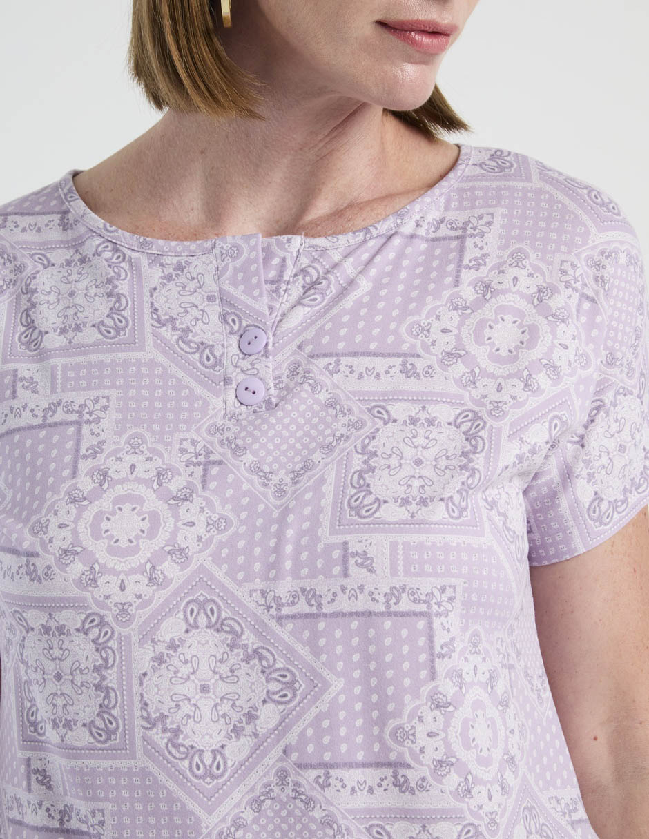 Playera manga corta cuello redondo para mujer 4