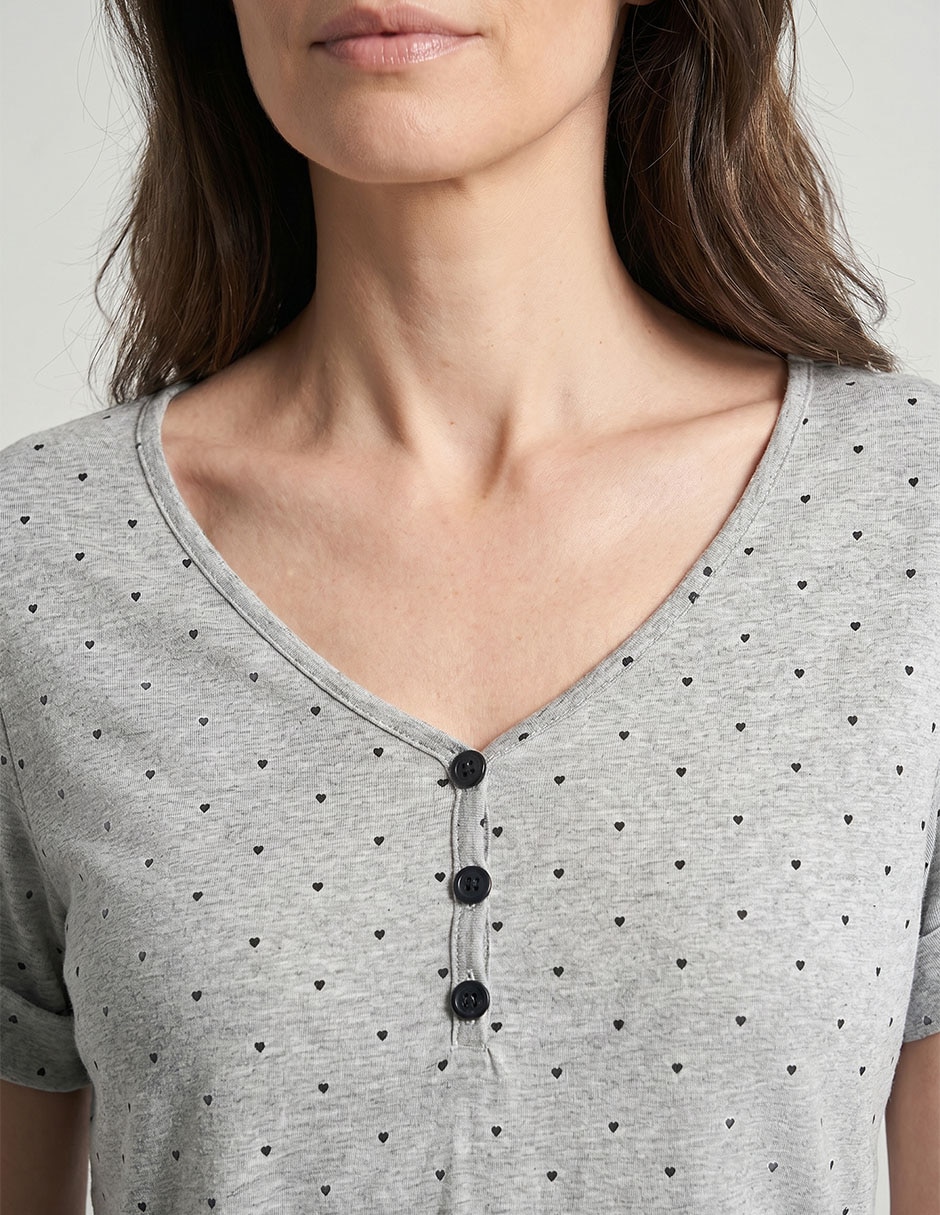 Playera manga corta cuello v mujer 2