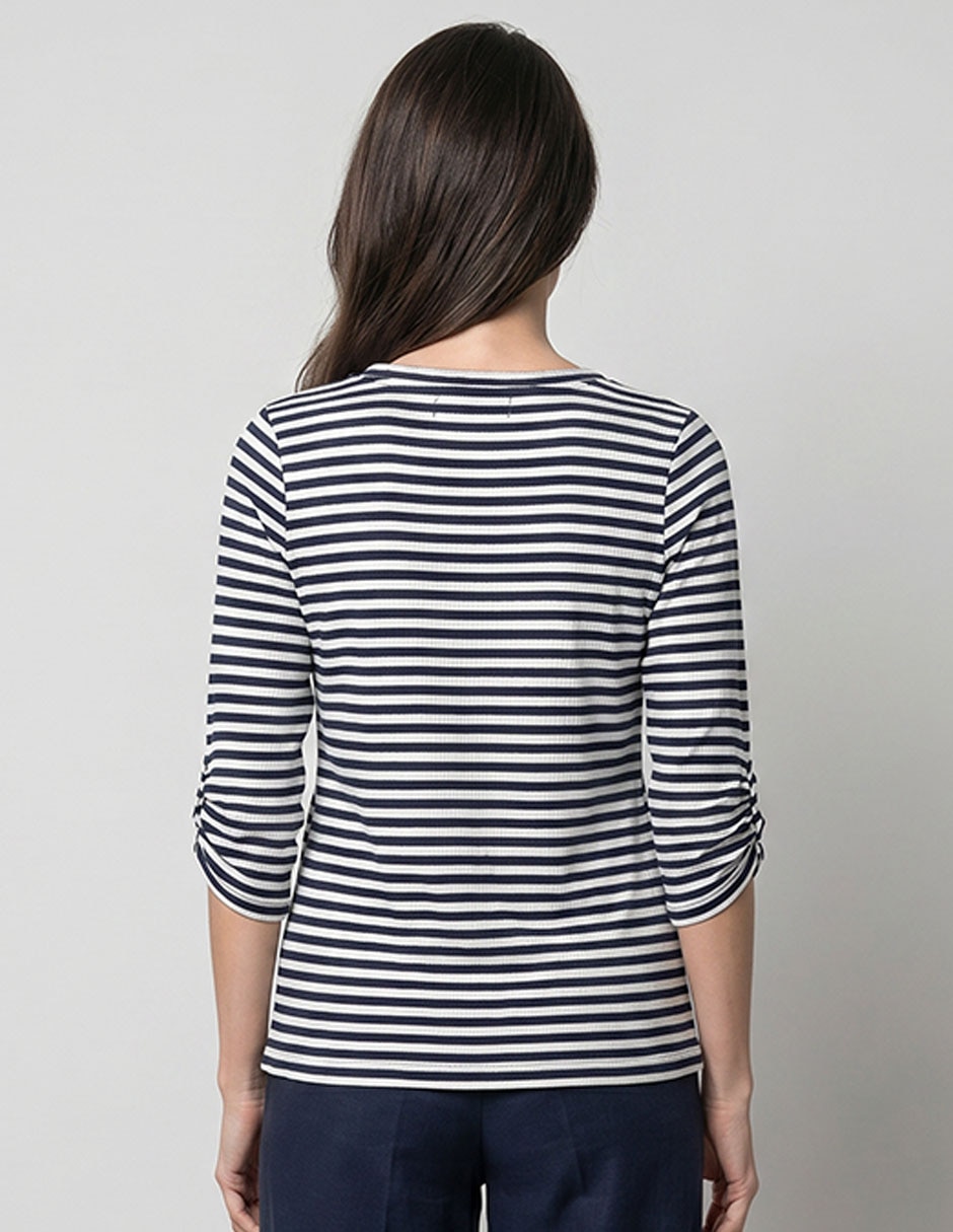 Playera manga 3/4 cuello v para mujer 2