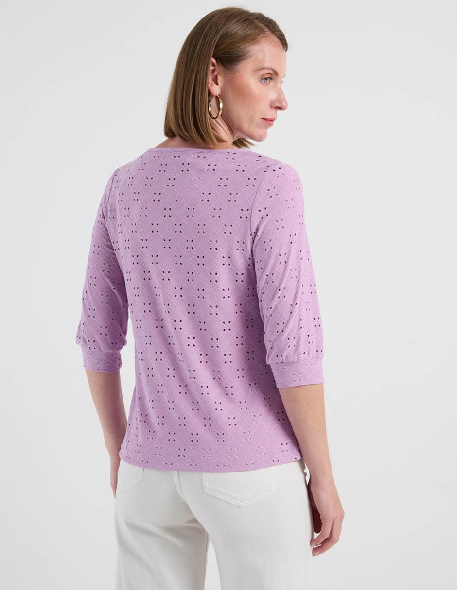 Playera manga al codo cuello redondo mujer 4