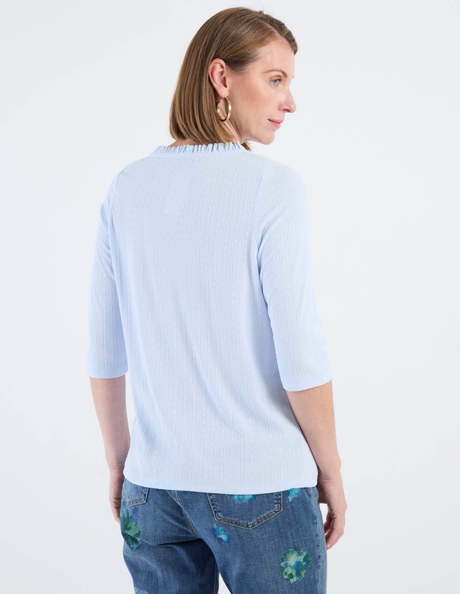 Playera manga cuello v para mujer 2