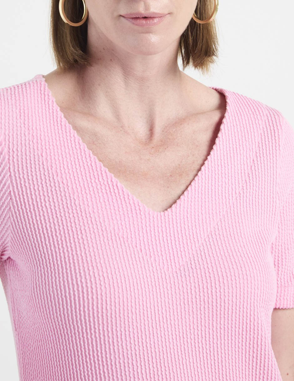 Playera manga corta cuello v mujer 2