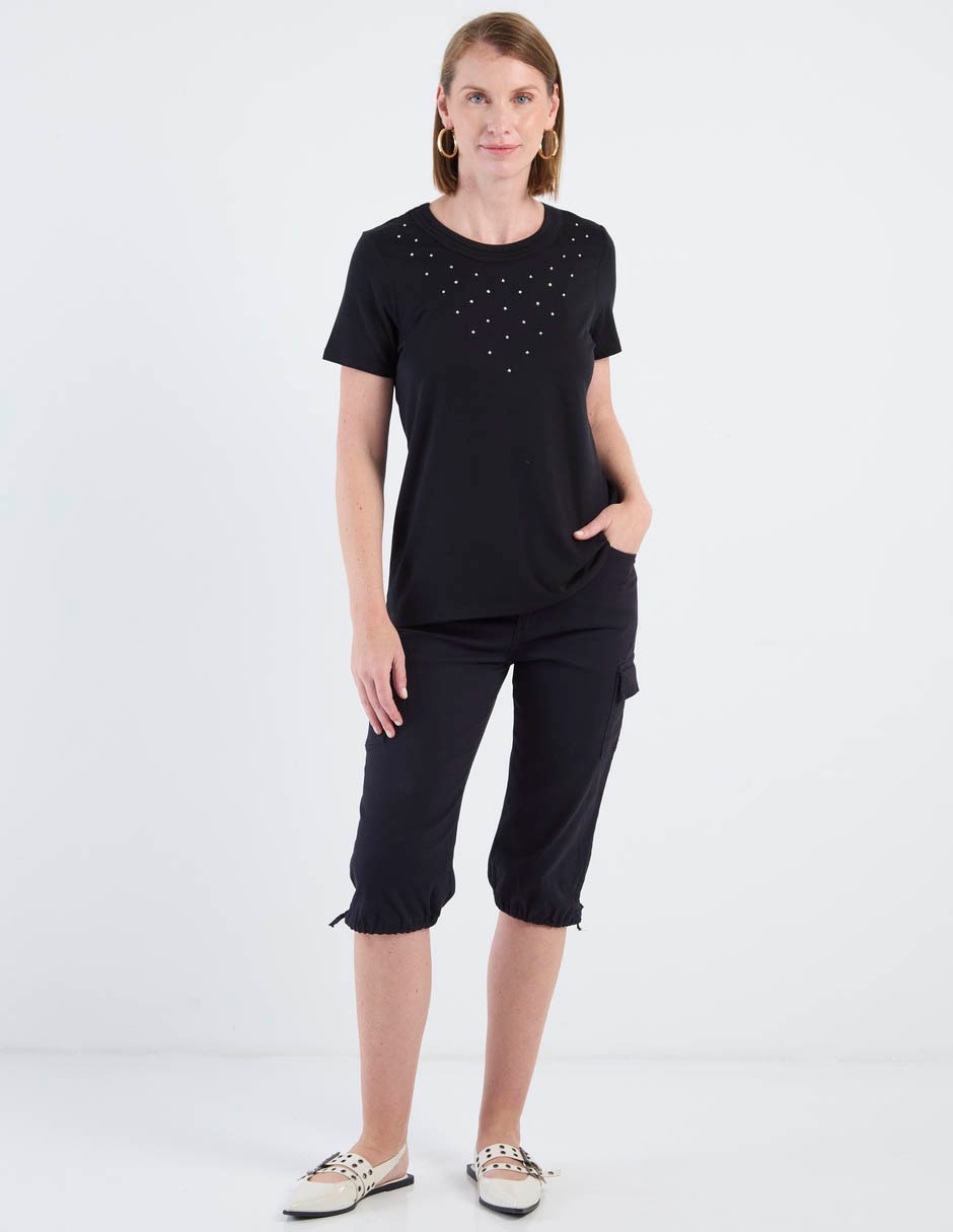 Playera manga corta cuello redondo para mujer 3