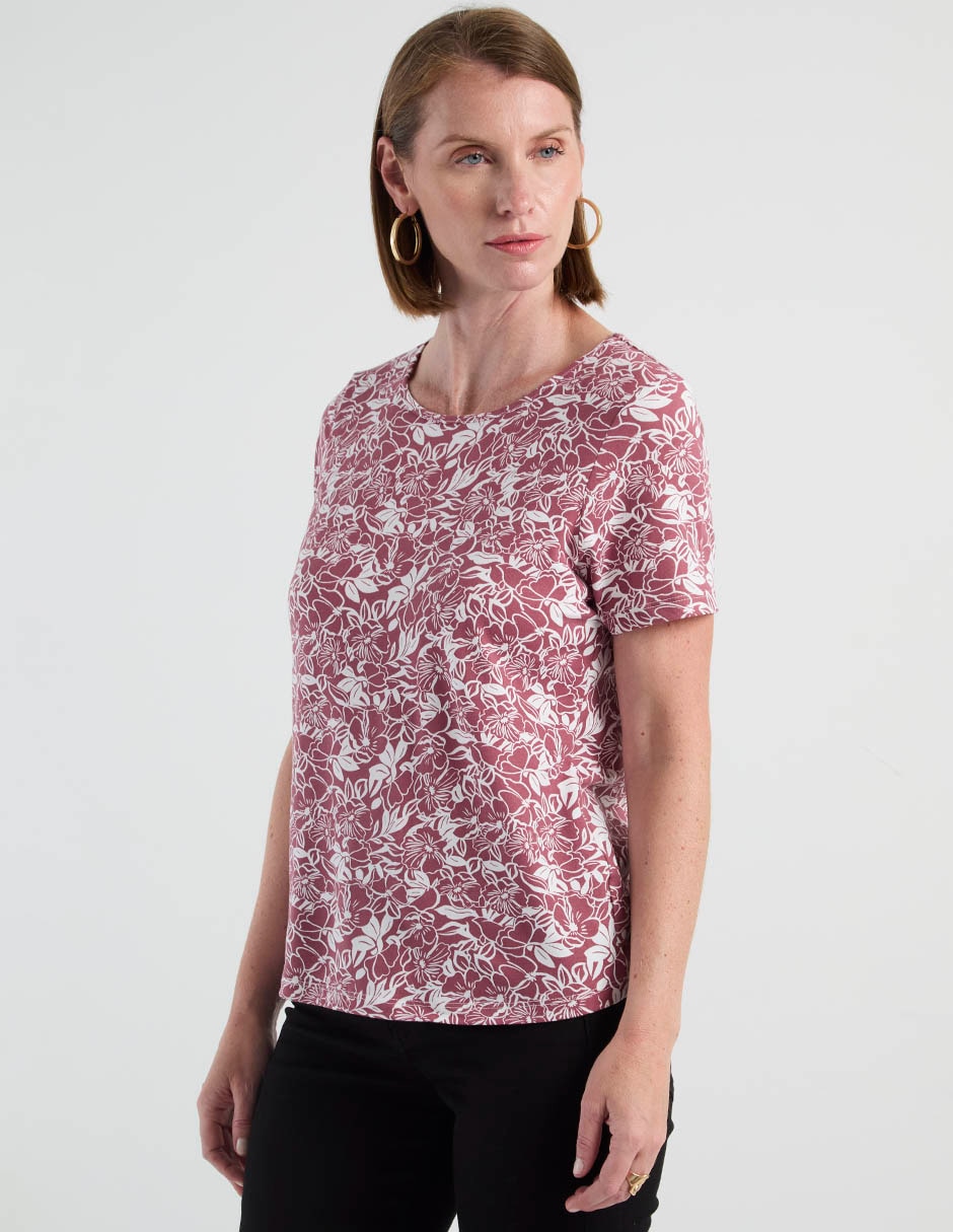 Playera manga corta cuello redondo para mujer Playera manga corta cuello redondo para mujer