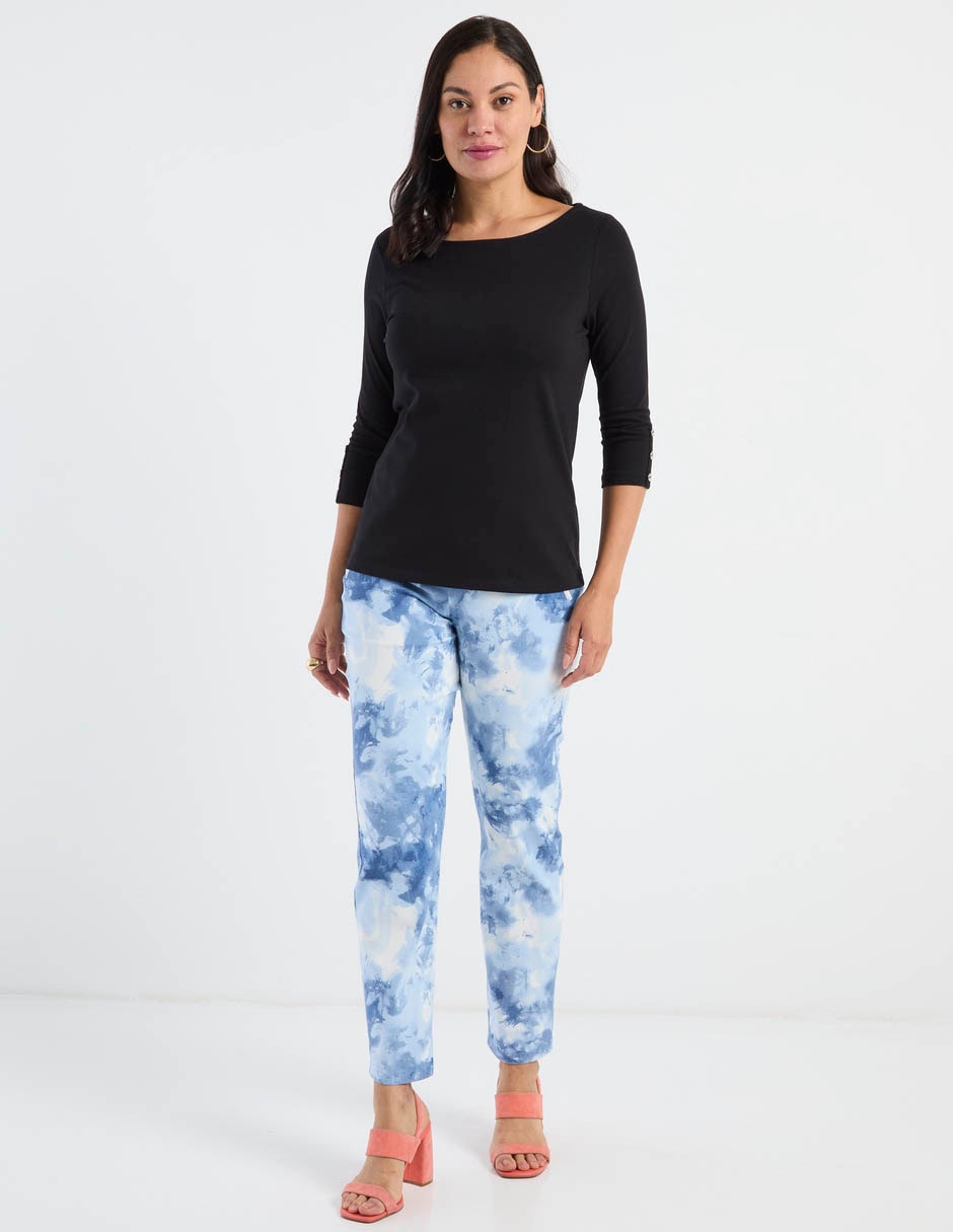 Playera manga al codo Morango cuello ojal para mujer