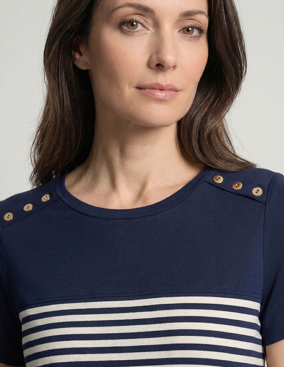 Playera manga corta cuello redondo para mujer 3