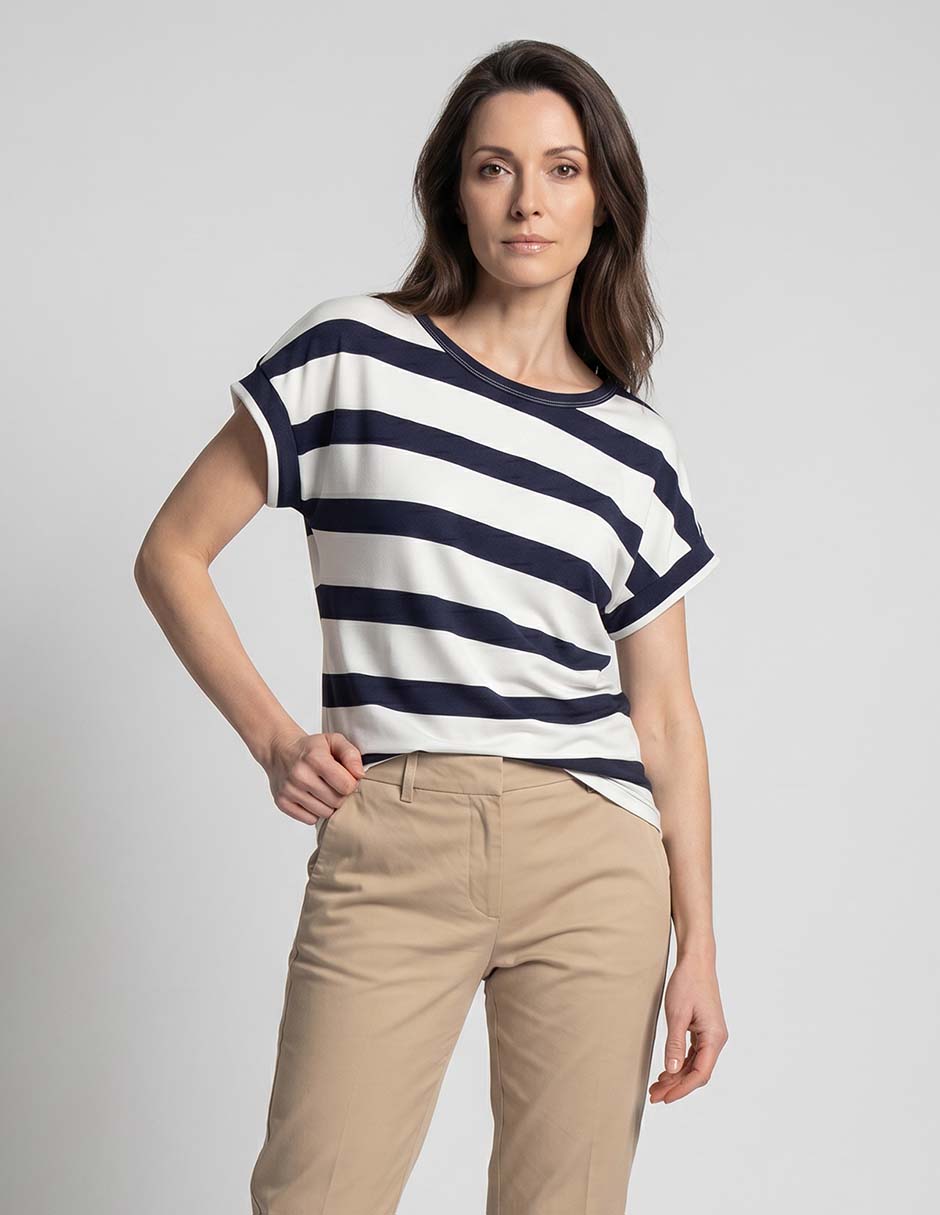 Playera manga corta cuello redondo mujer