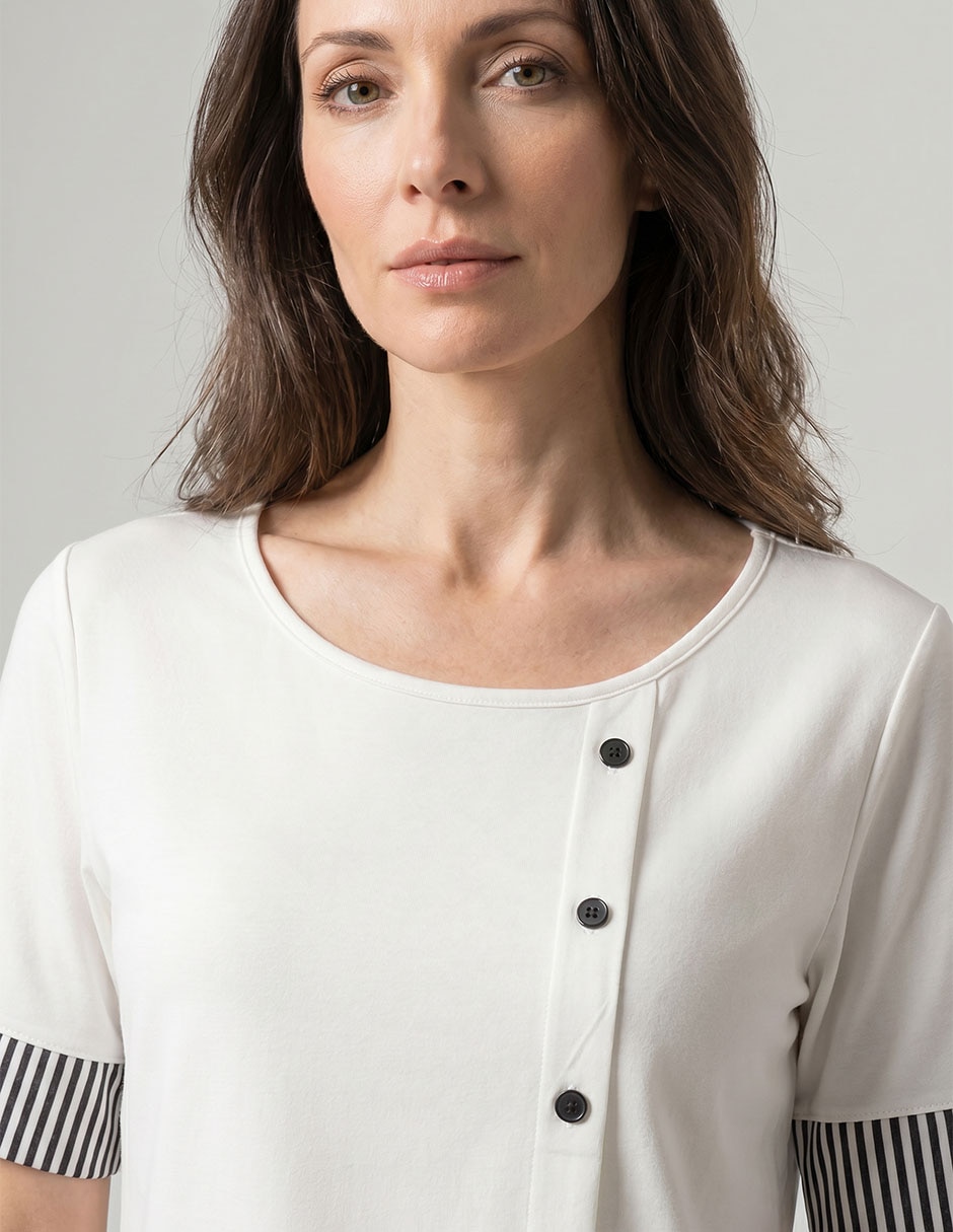 Playera manga corta cuello redondo mujer