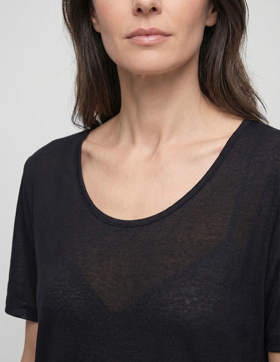 Playera manga corta cuello redondo mujer 2