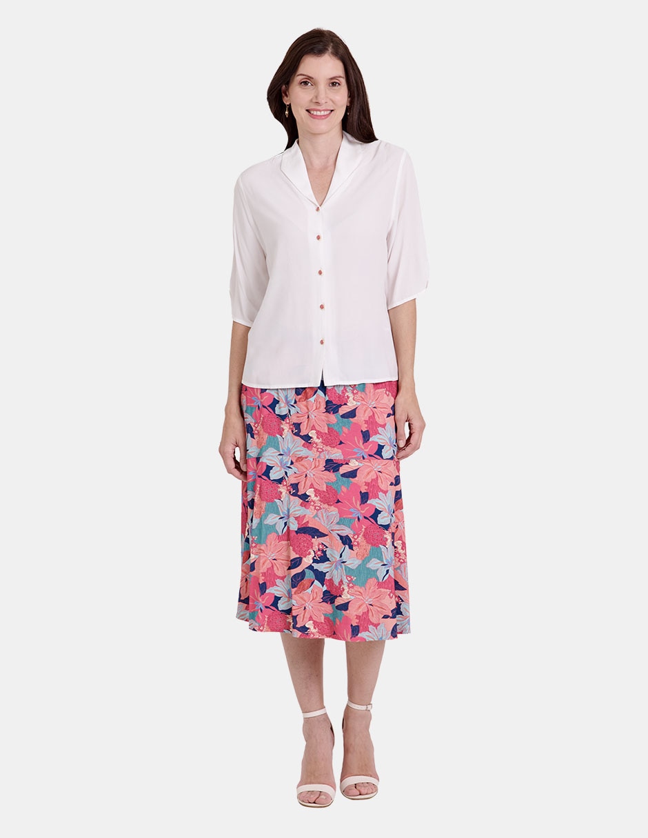 Blusa manga al codo para mujer