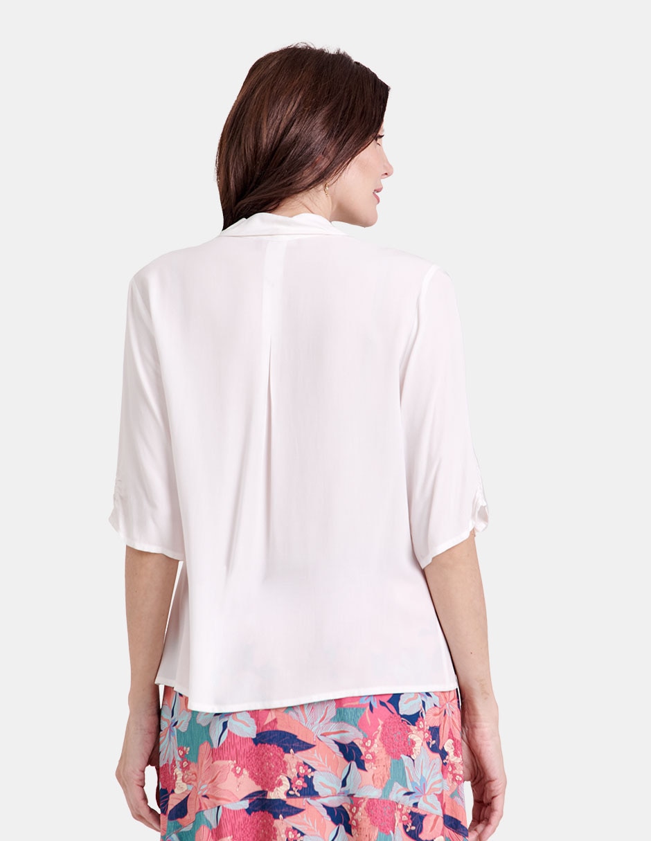 Blusa manga al codo para mujer