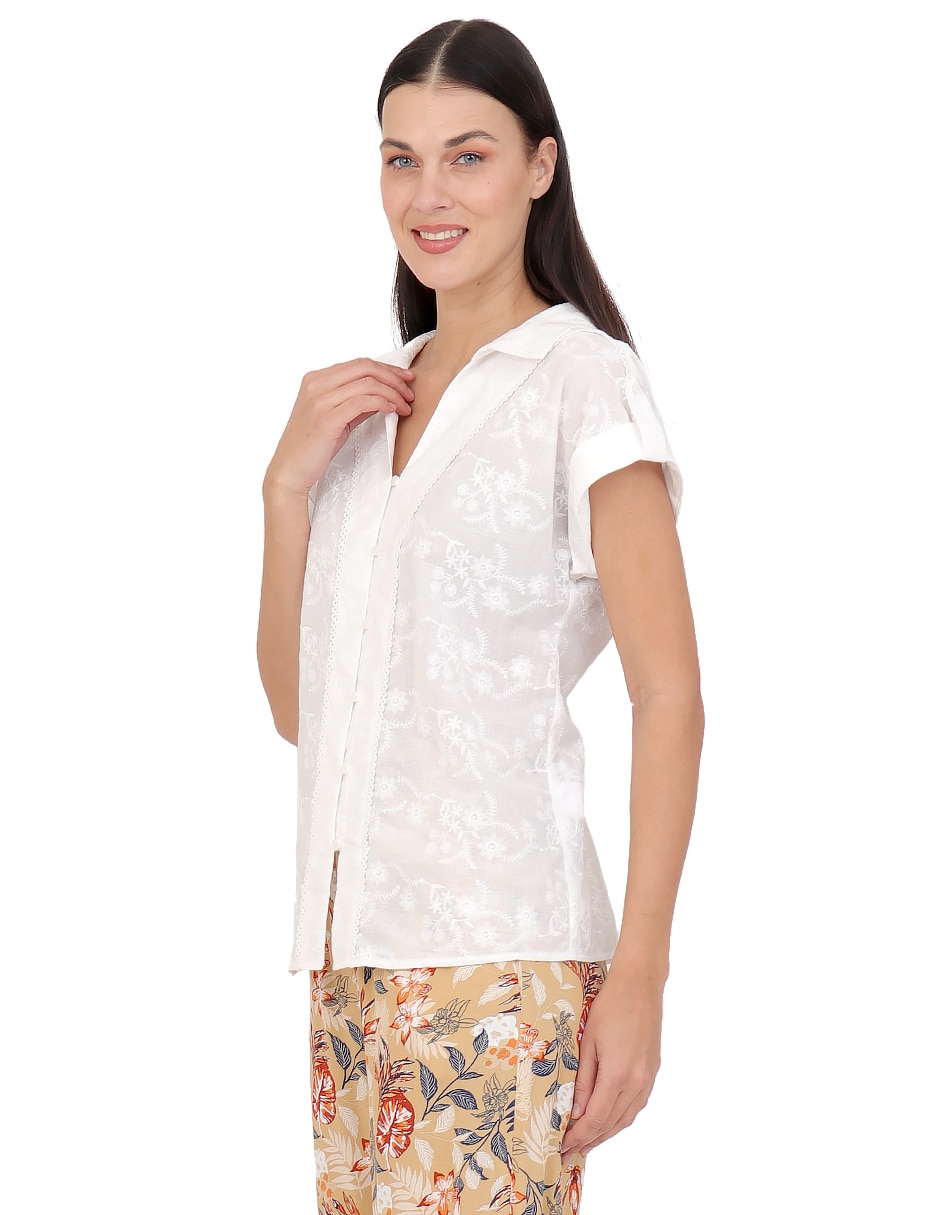 Blusa duplan manga corta para mujer