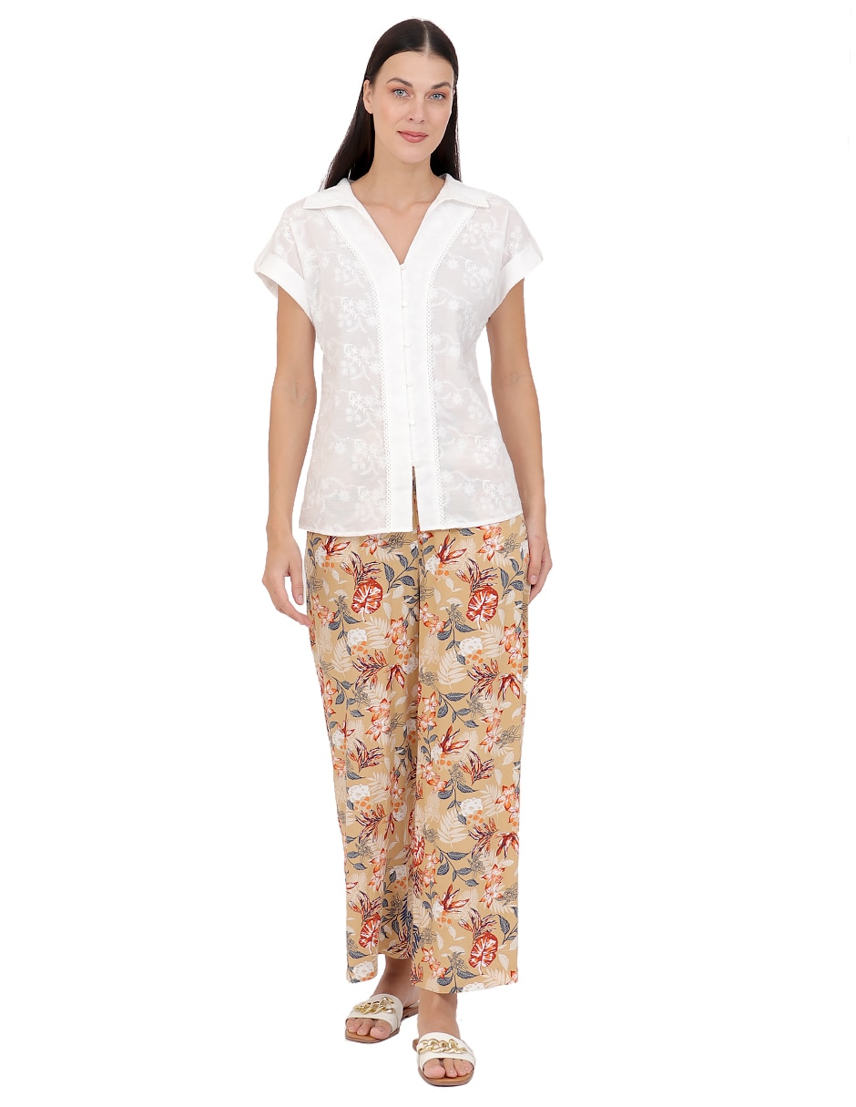 Blusa duplan manga corta para mujer