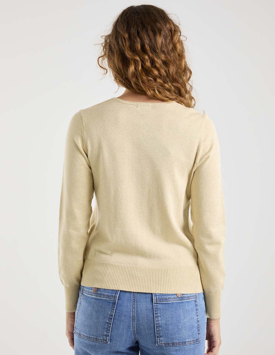 Suéter cuello con botón para mujer 11