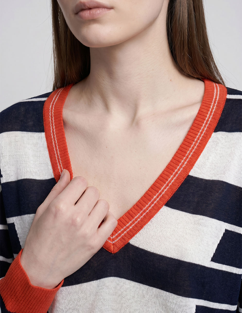 Suéter cuello V para mujer 3