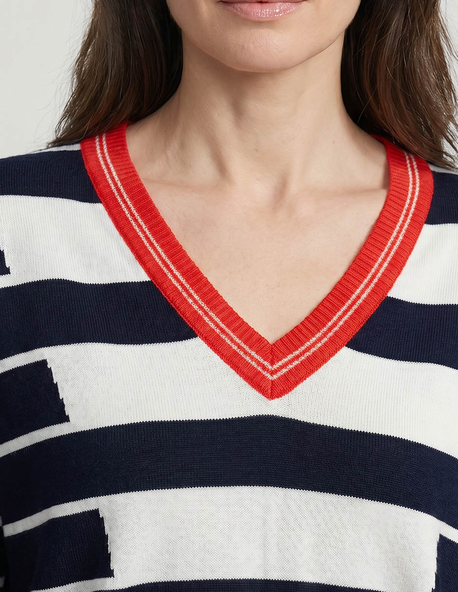 Suéter cuello V para mujer 4