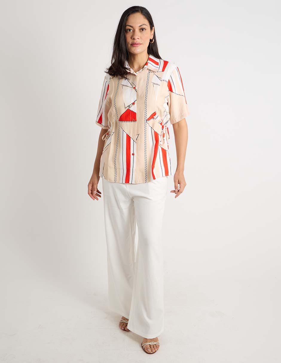 Blusa camisera manga corta para mujer 2