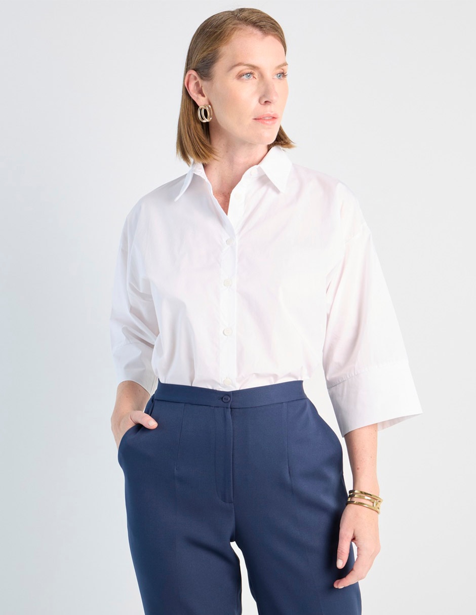 Blusa camisera manga 3/4 para mujer Blusa camisera manga 3/4 para mujer