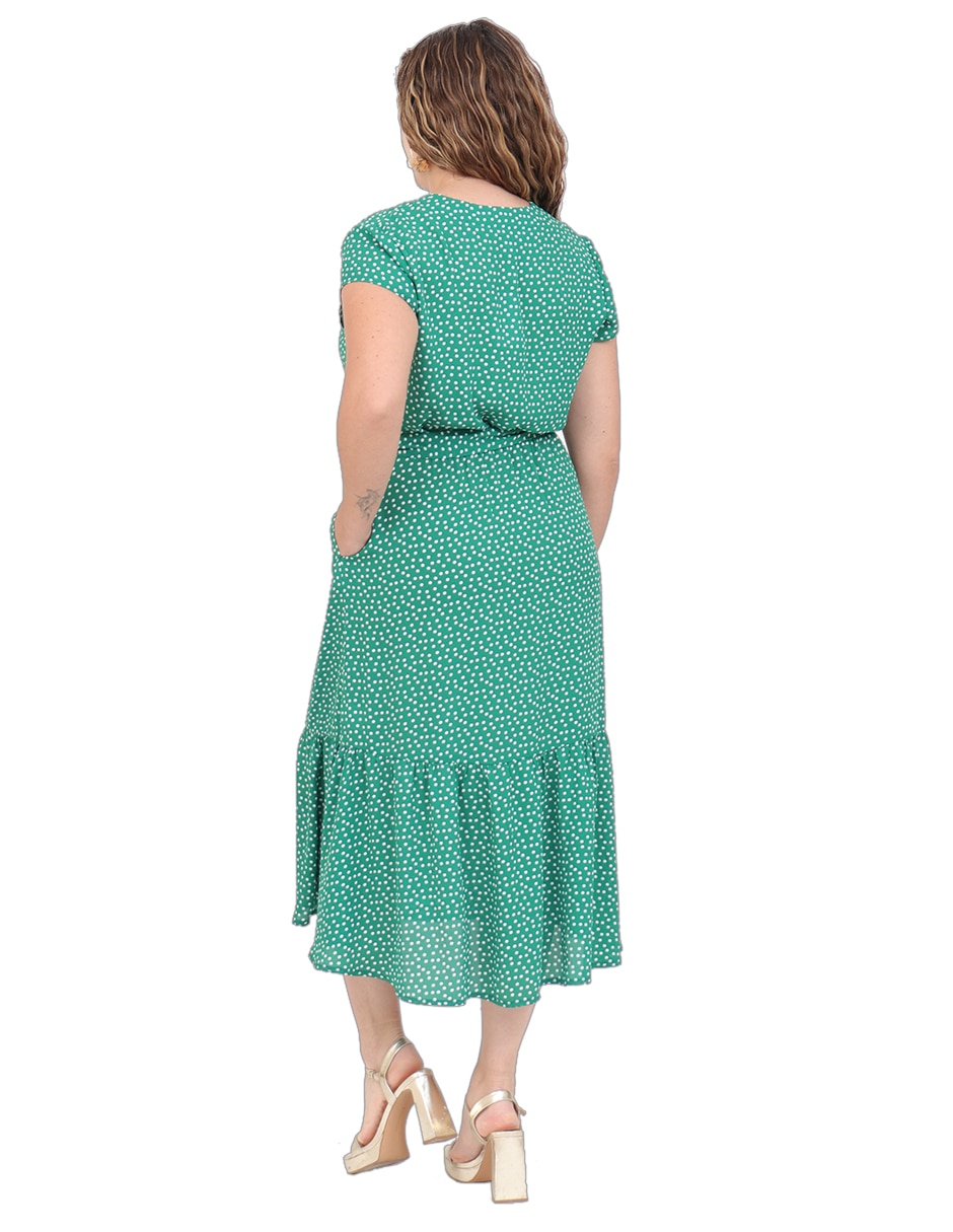Vestido midi casual duplan petite para mujer