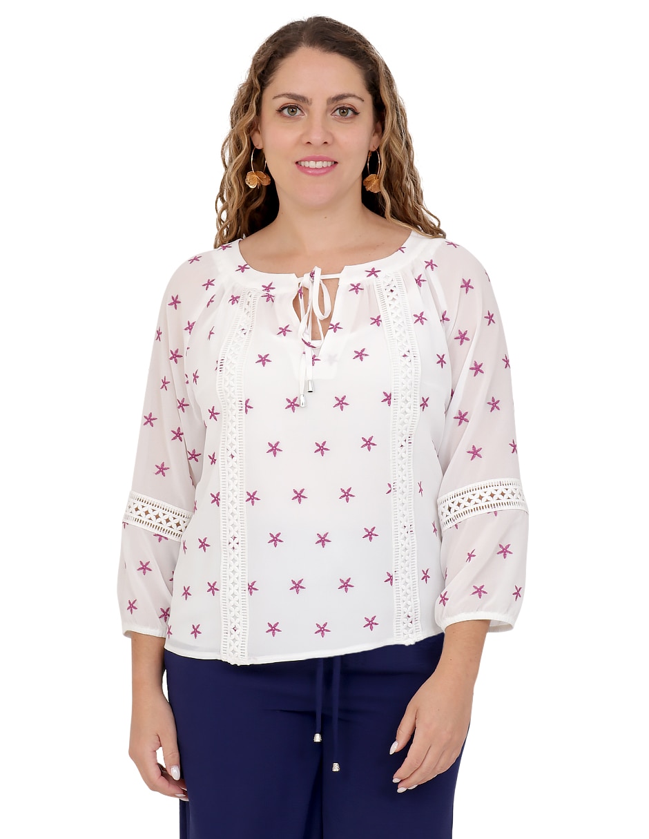 Blusa manga 3/4 para mujer Blusa manga 3/4 para mujer
