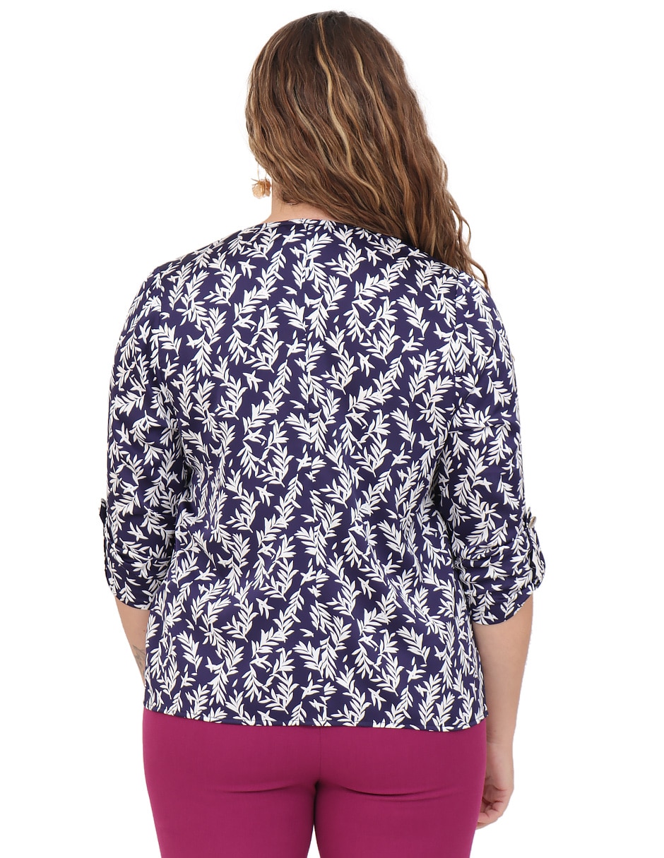 Blusa duplan petite manga corta para mujer