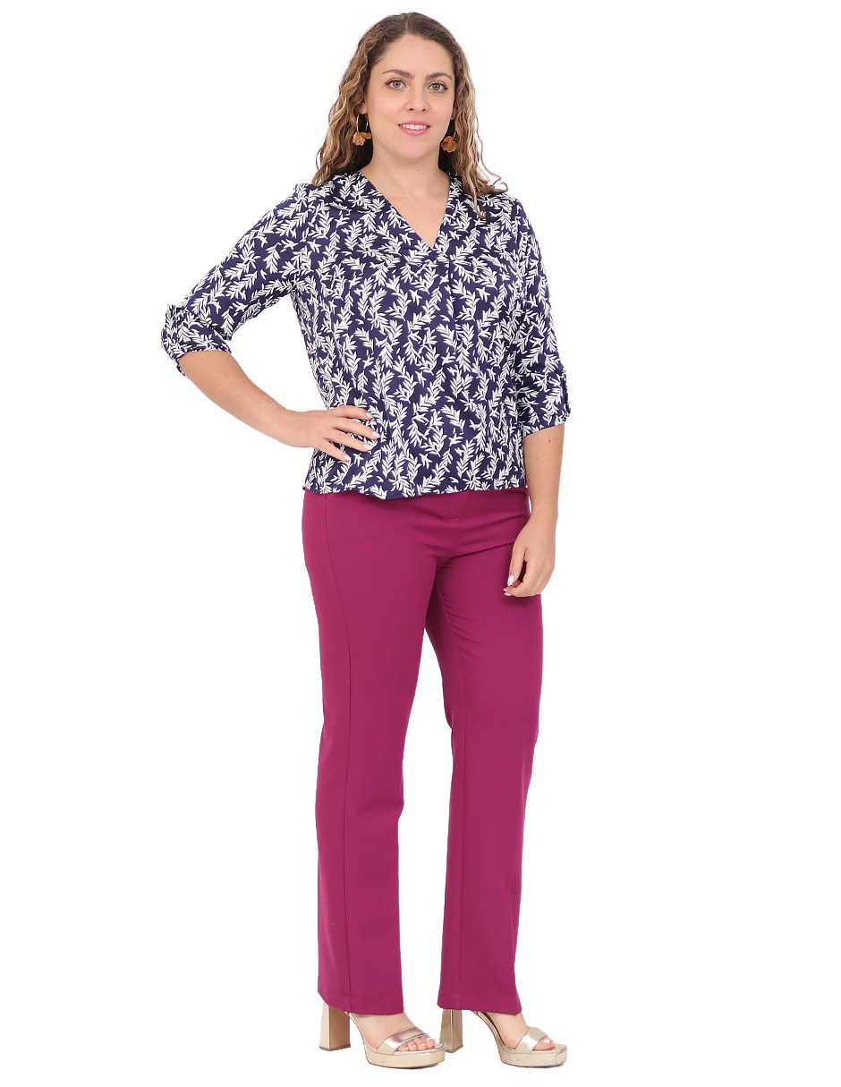 Blusa duplan petite manga corta para mujer