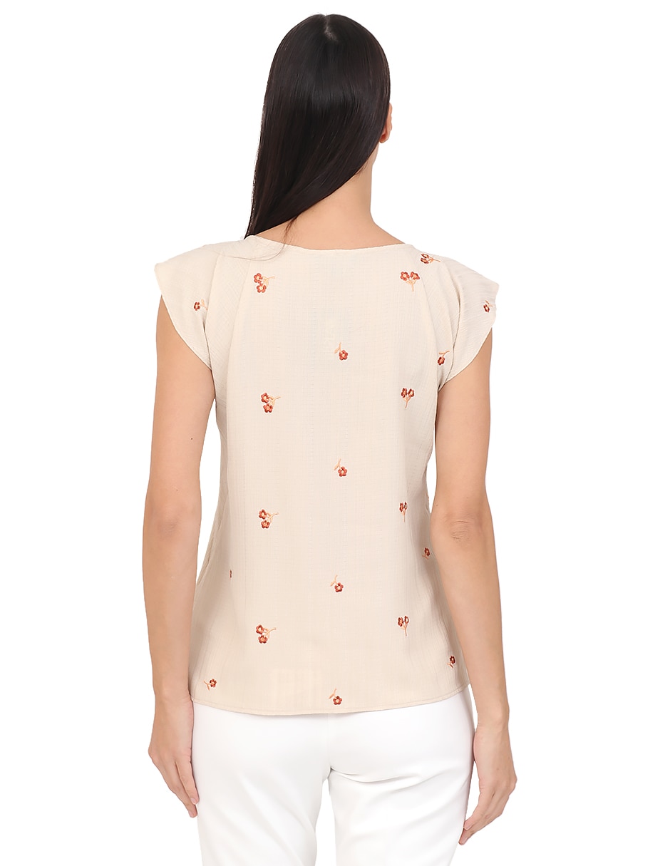 Blusa duplan manga corta para mujer