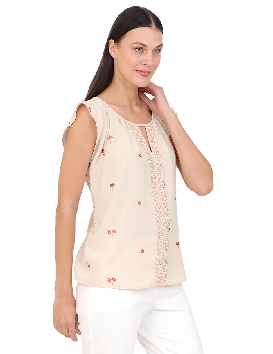 Blusa duplan manga corta para mujer