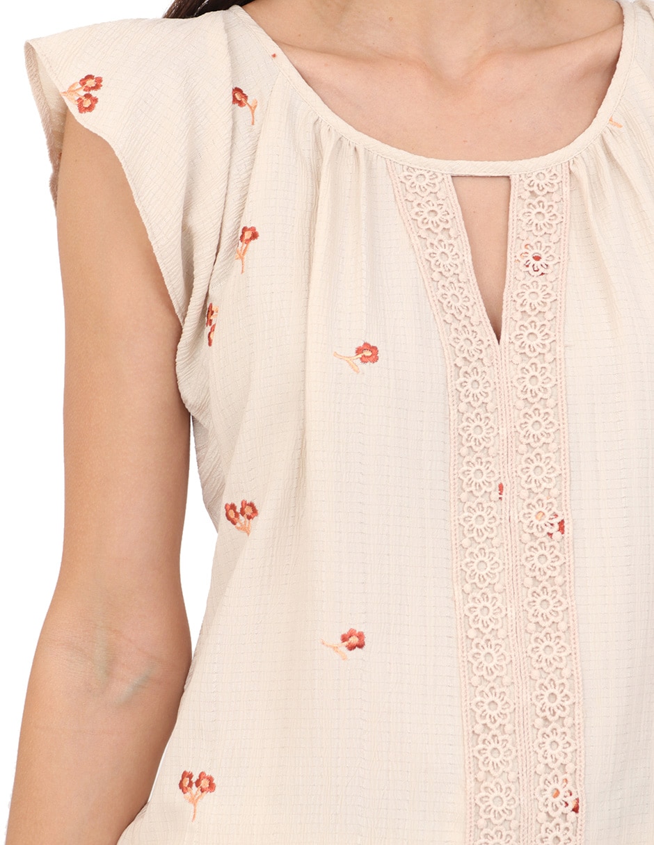 Blusa duplan manga corta para mujer