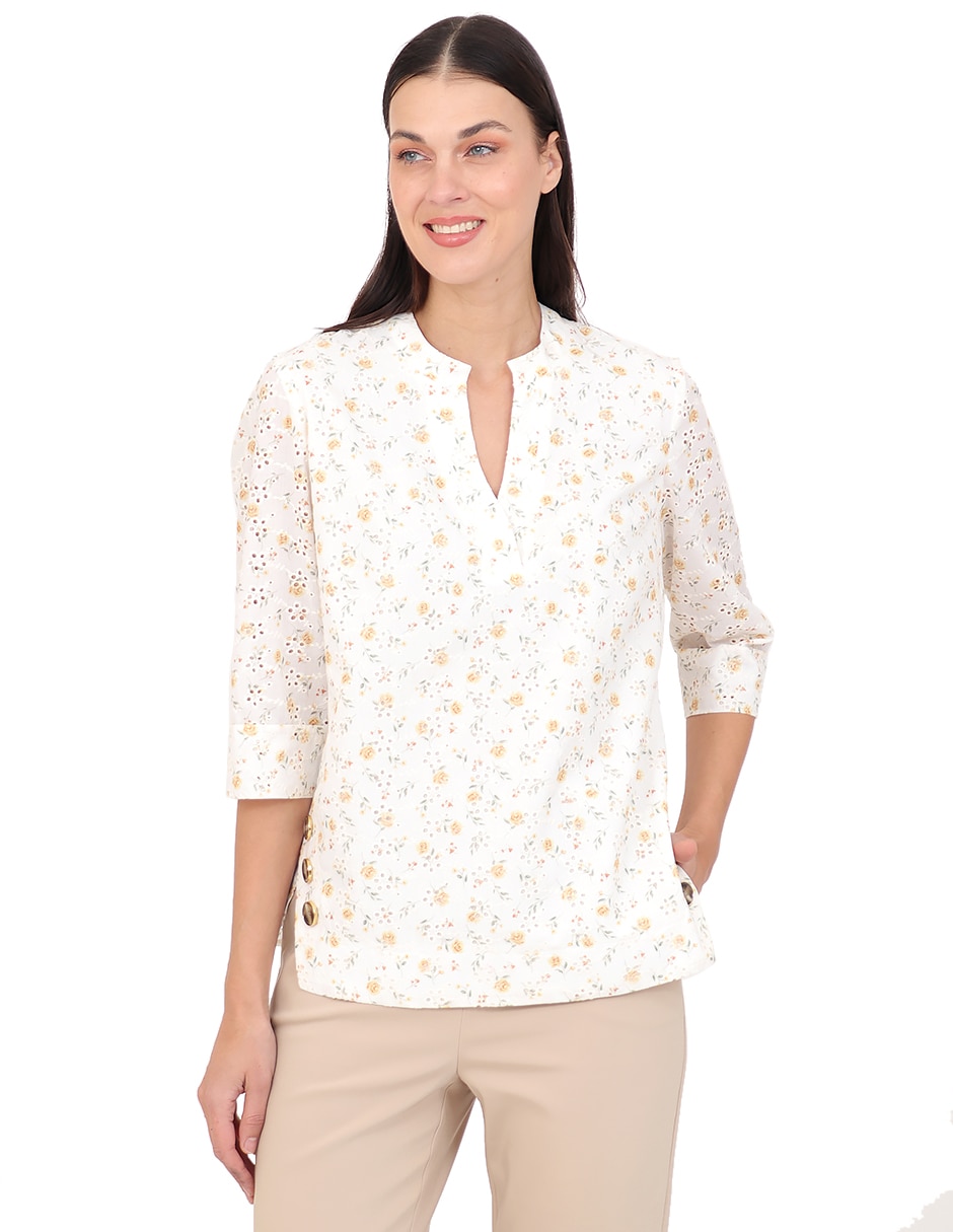 Blusa manga 3/4 para mujer Blusa manga 3/4 para mujer