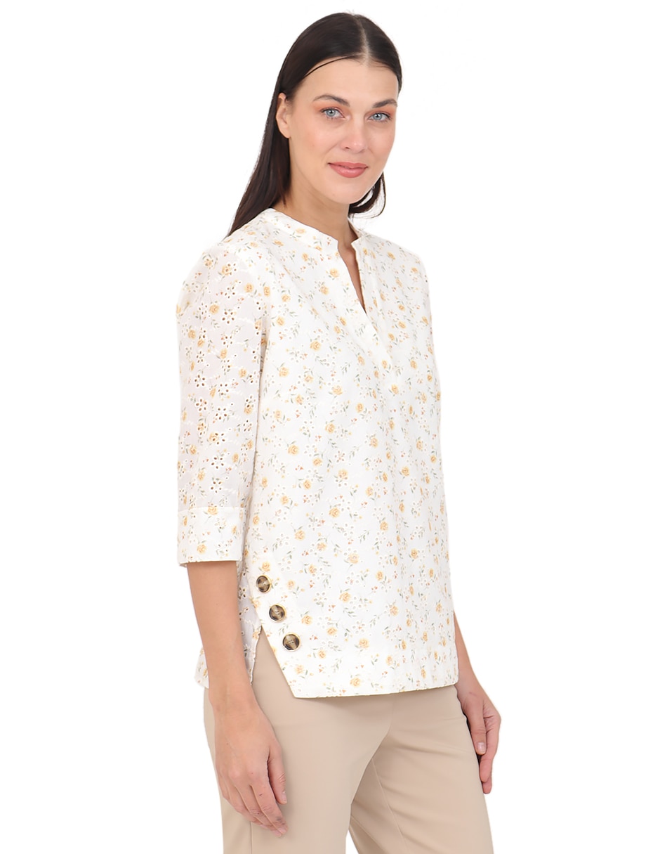 Blusa duplan manga 3/4 para mujer