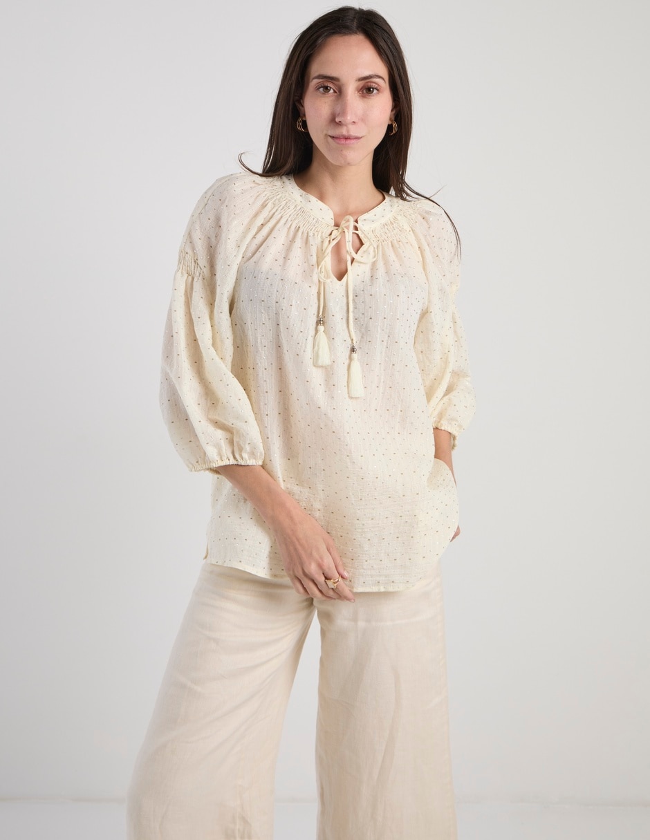 Blusa Lorenza Blau Kizomba manga 3/4 para mujer 1