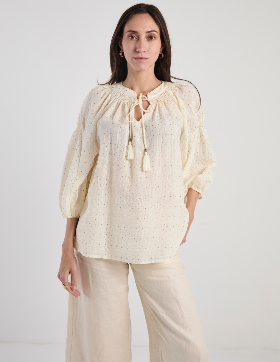 Blusa Lorenza Blau Kizomba manga 3/4 para mujer 7