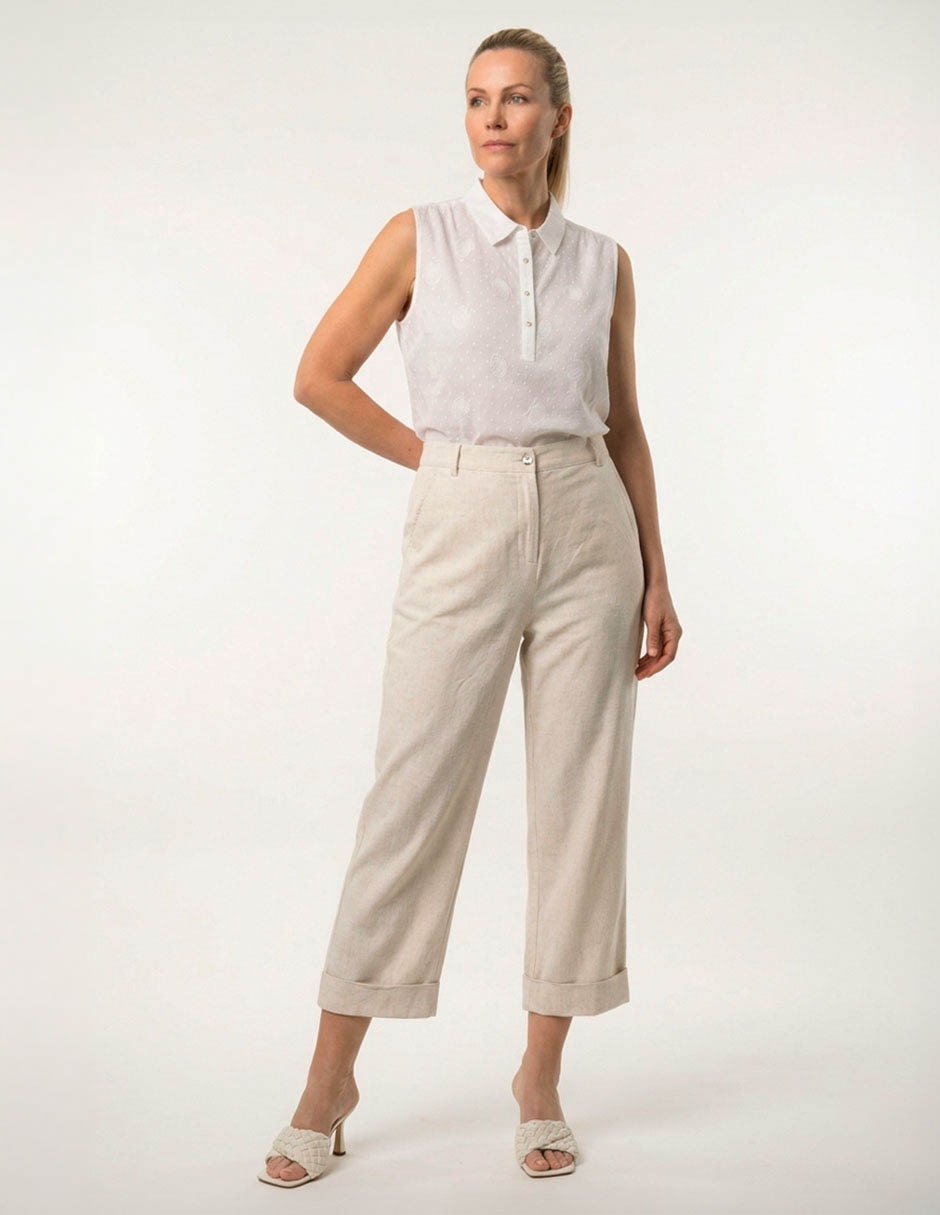 Pantalón capri amplio para mujer 7