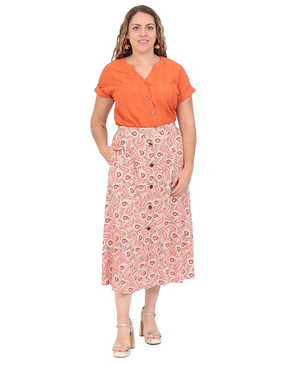 Falda midi duplan petite indonesia a la cintura
