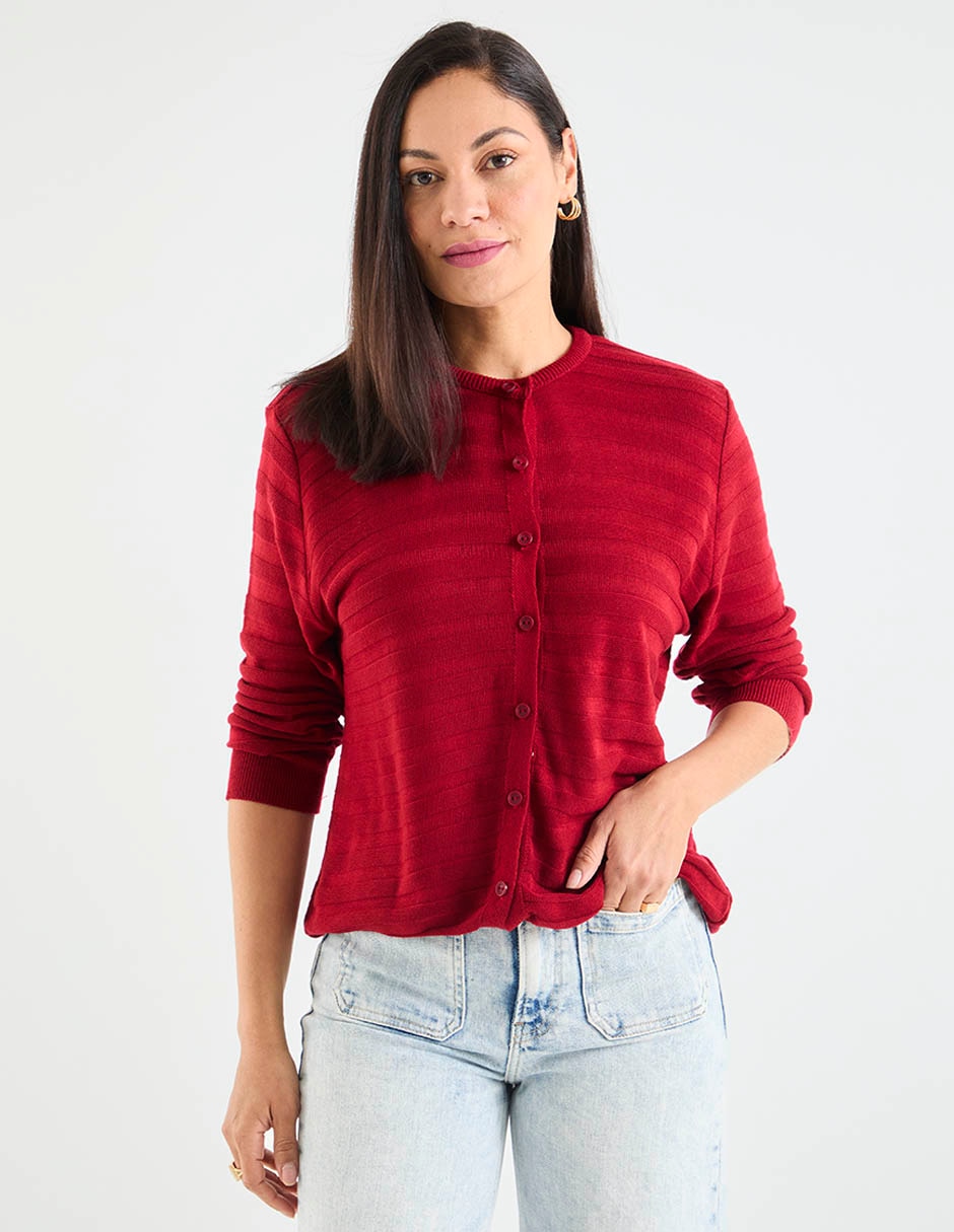 Suéter cuello con botón para mujer 1