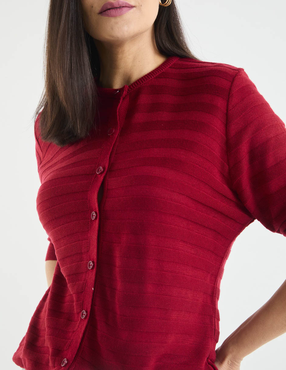Suéter cuello con botón para mujer 11