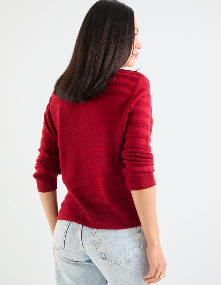 Suéter cuello con botón para mujer 12